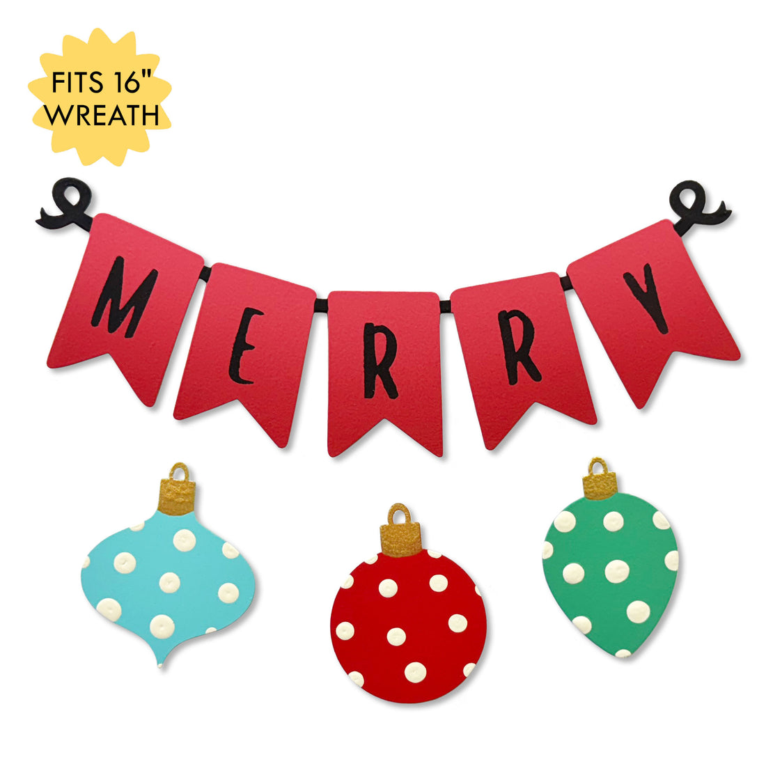 Merry Wreath Kit Magnets S/4