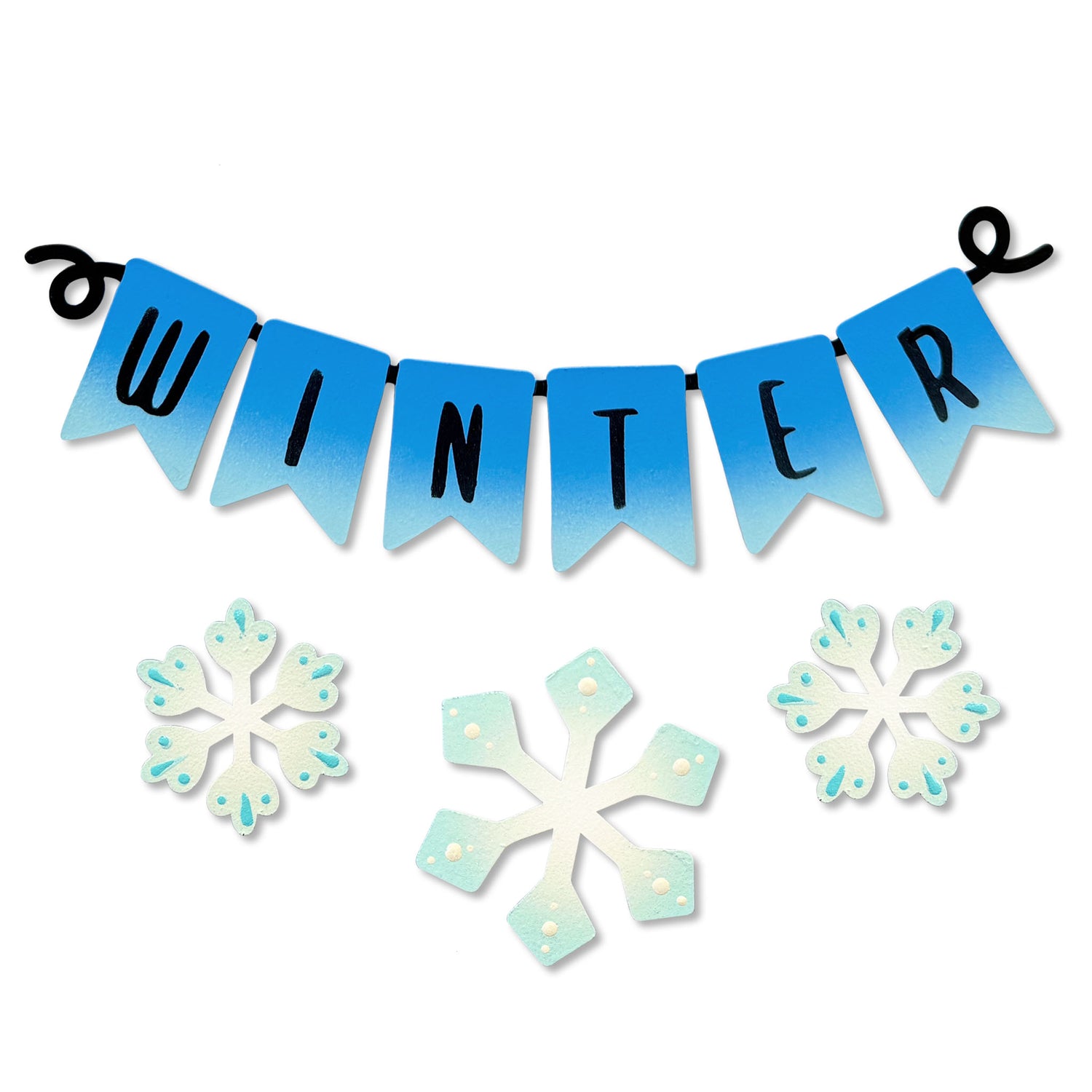 "Winter" Wreath Kit Magnets S/4