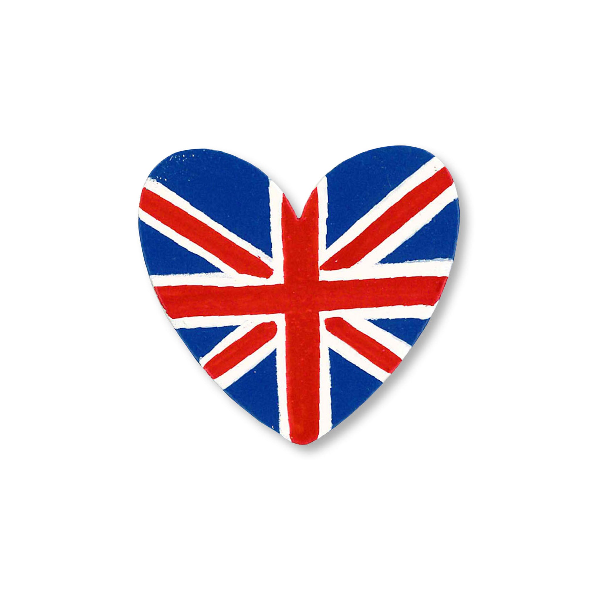 British Flag Heart Magnet, Single