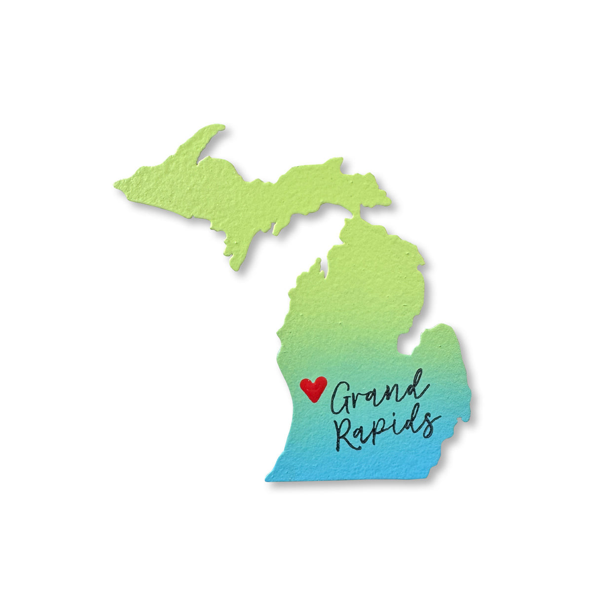 Michigan LP/UP w/ Heart on Grand Rapids Magnet