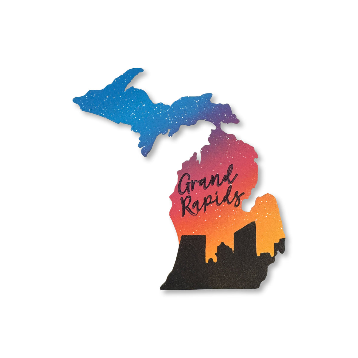 Grand Rapids Skyline Michigan LP/UP Magnet