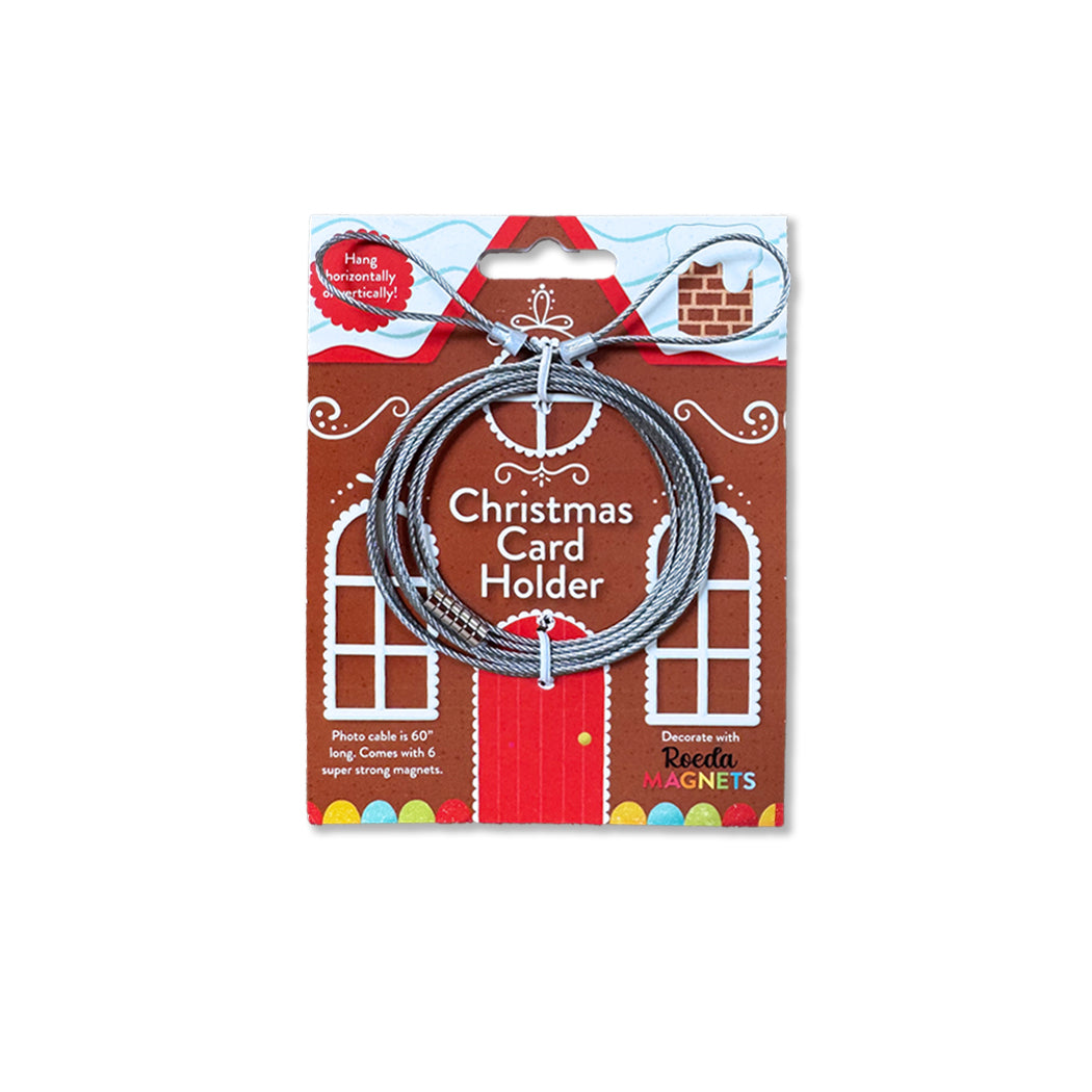 Christmas Card Holder Photo Cable w/ 6 Small Magnets (60" long)