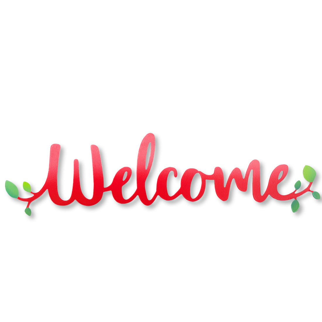 "Welcome" Magnetic Word w/ Greenery - 18" Red