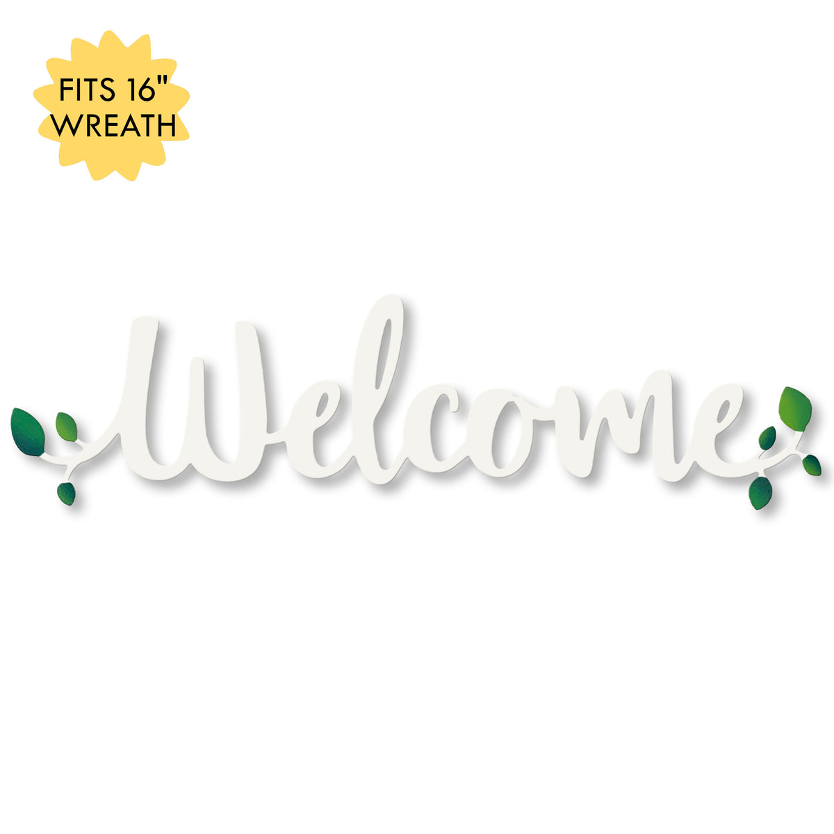 Welcome Magnetic Word w/ Greenery - 18" White