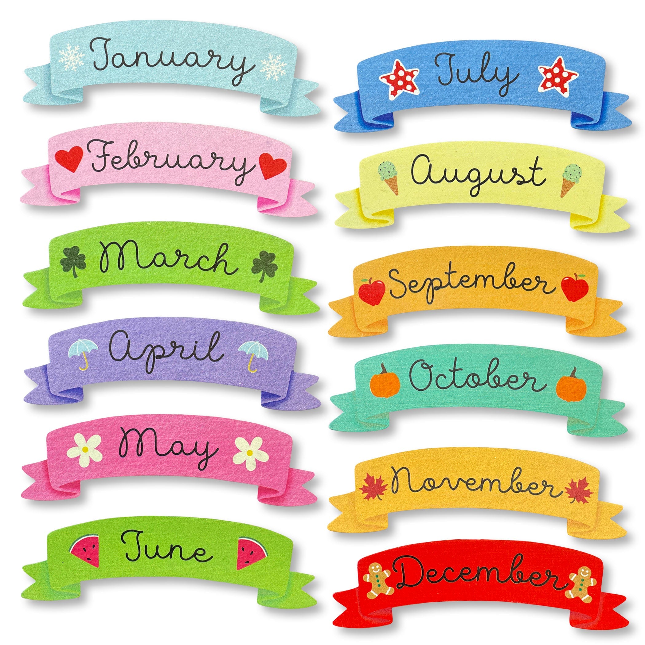 Calendar Month Magnets S/12