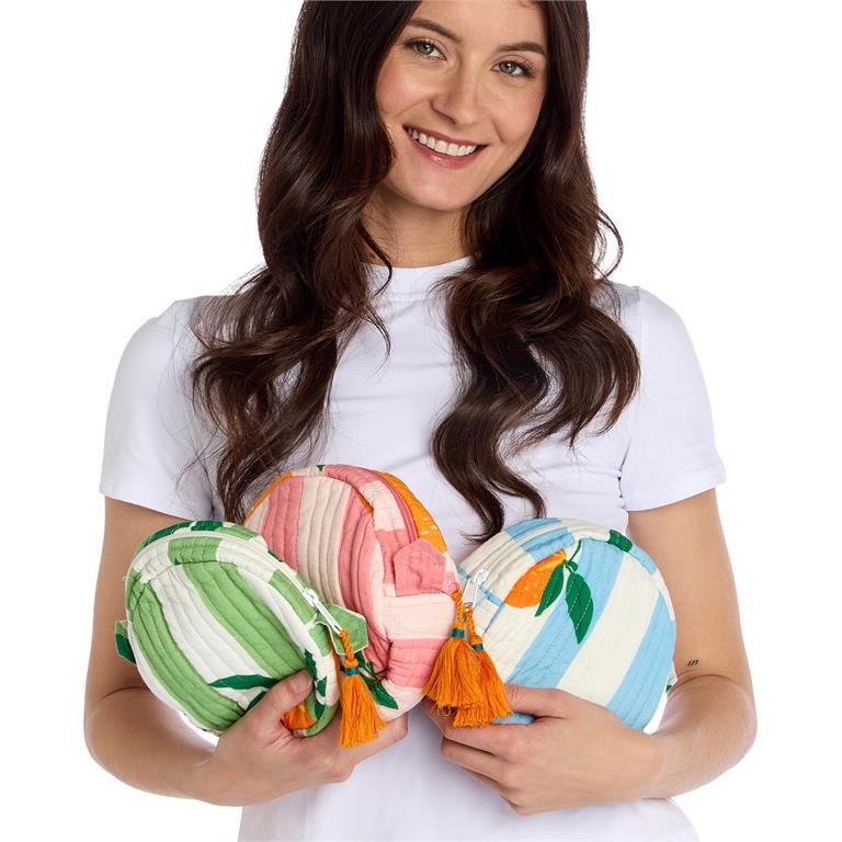 Orange Grove Round Zip Pouch