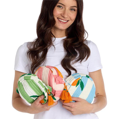 Orange Grove Round Zip Pouch