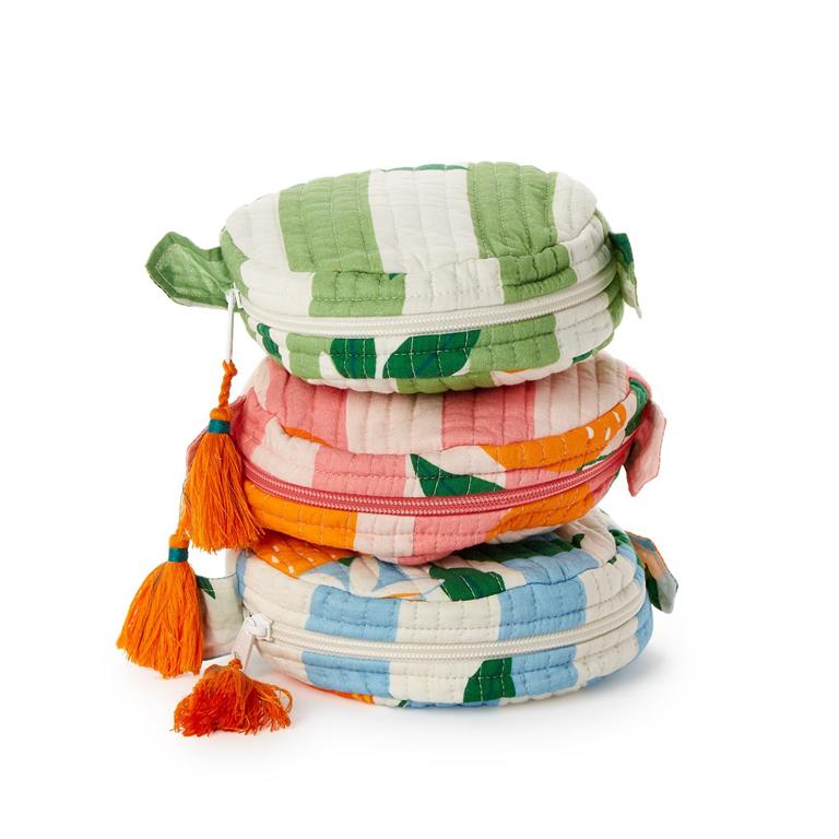 Orange Grove Round Zip Pouch