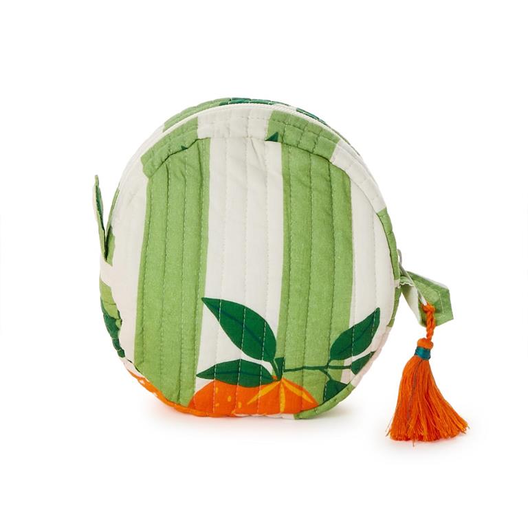 Orange Grove Round Zip Pouch