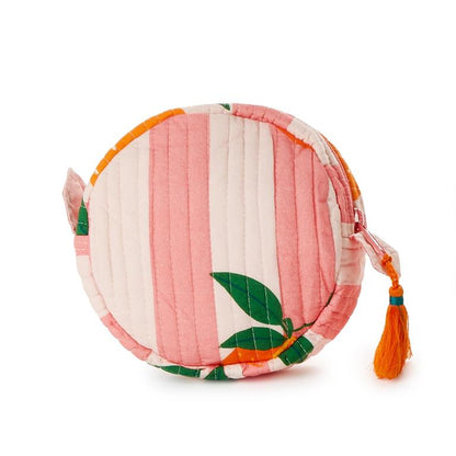 Orange Grove Round Zip Pouch