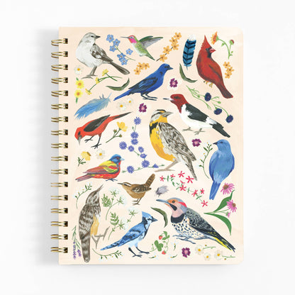 Feathered Friends Birds Spiral Notebook