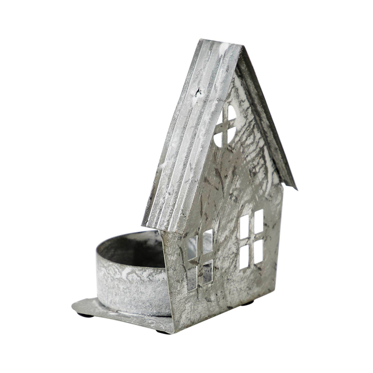 Metal Village House Tealight Holder Gable (3")