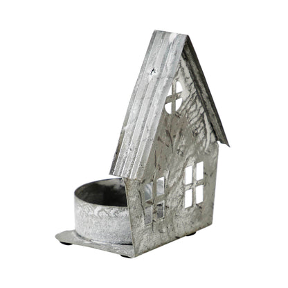 Metal Village House Tealight Holder Gable (3")