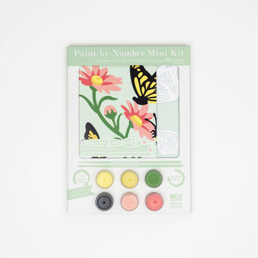 Butterflies (yellow) Mini Paint-by-Number Kit