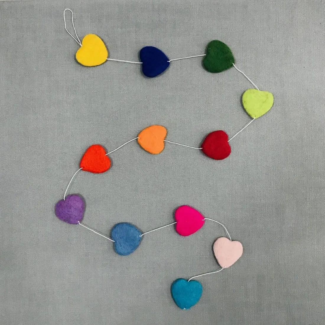 Rainbow Heart Felt Garland