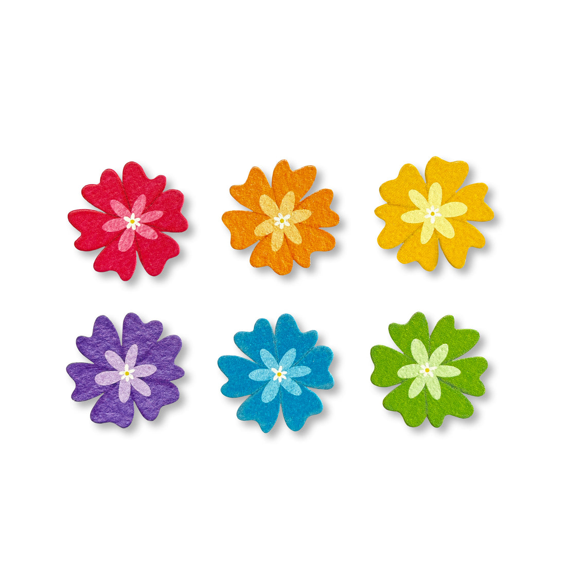 Flower Magnets S/6 Rainbow