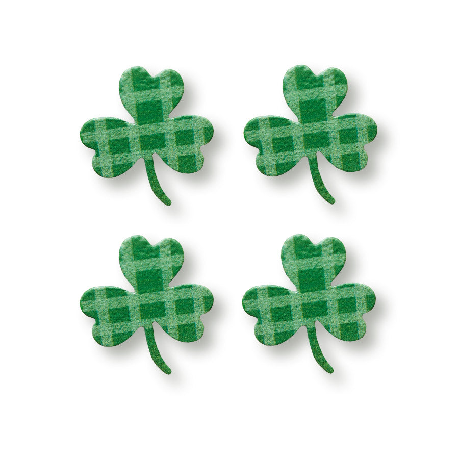 Shamrock w/ Gingham Magnets S/4