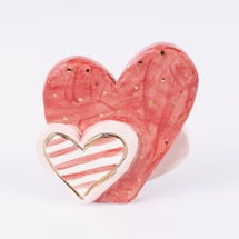 Red & White Heart Ceramic Figurine - Glory Haus Topper