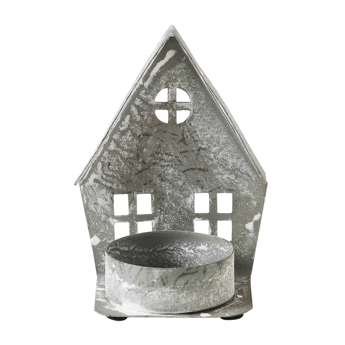 Metal Village House Tealight Holder Gable (3")