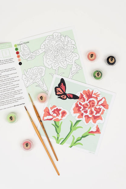 Carnations Mini Paint-By-Number Kit