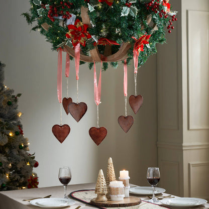 Dotted Metal Heart Ornament (4")