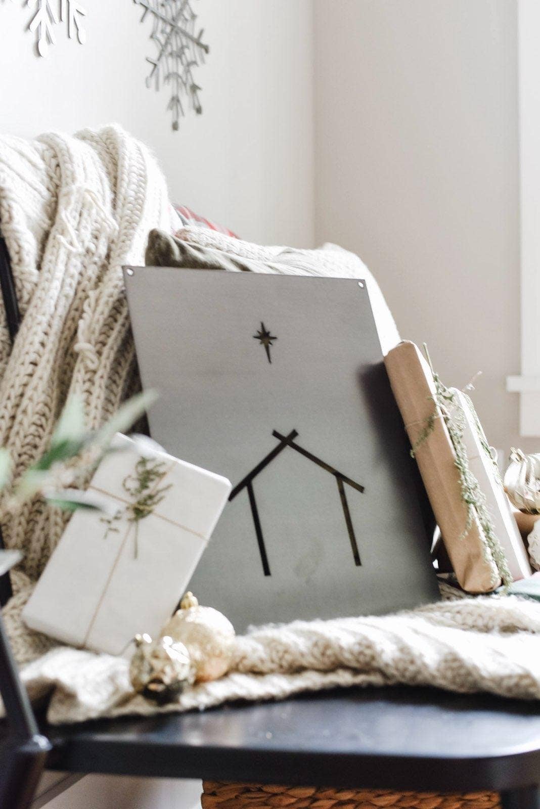 Nativity Scene Christmas Sign Steel Wall Decor Sign