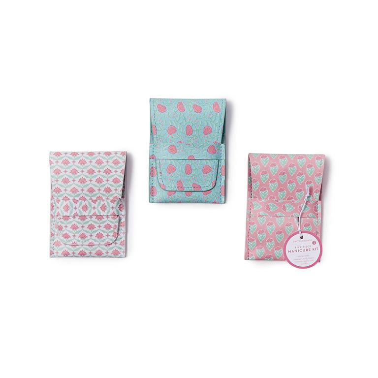 Floral Block Print 5 Piece Manicure Kit