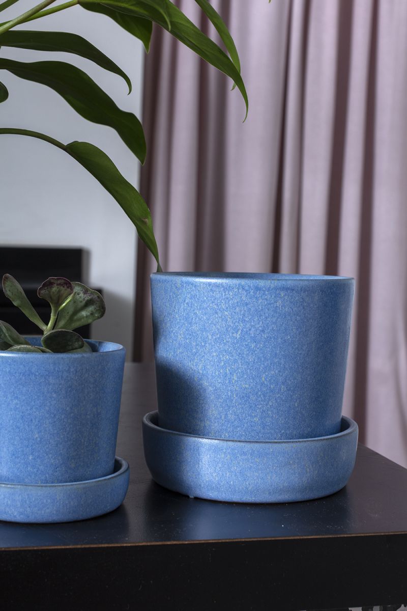 Blue Watson Pot with Saucer