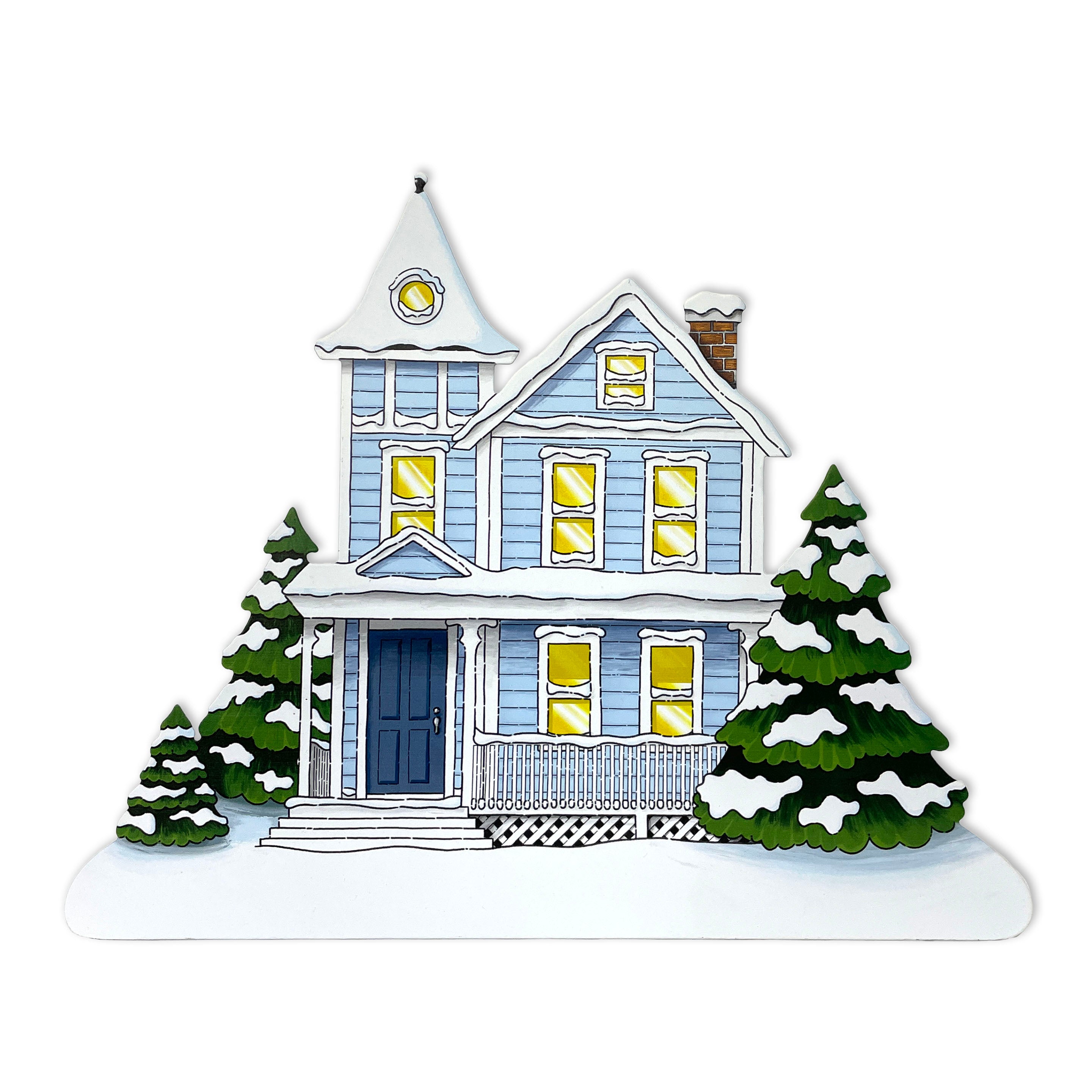Countdown to Christmas Advent Calendar - S/25 Magnets &amp; Blue Winter House