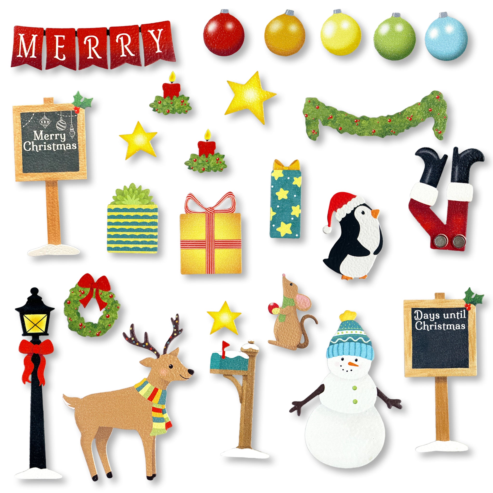 Countdown to Christmas Advent Calendar - S/25 Magnets &amp; Blue Winter House