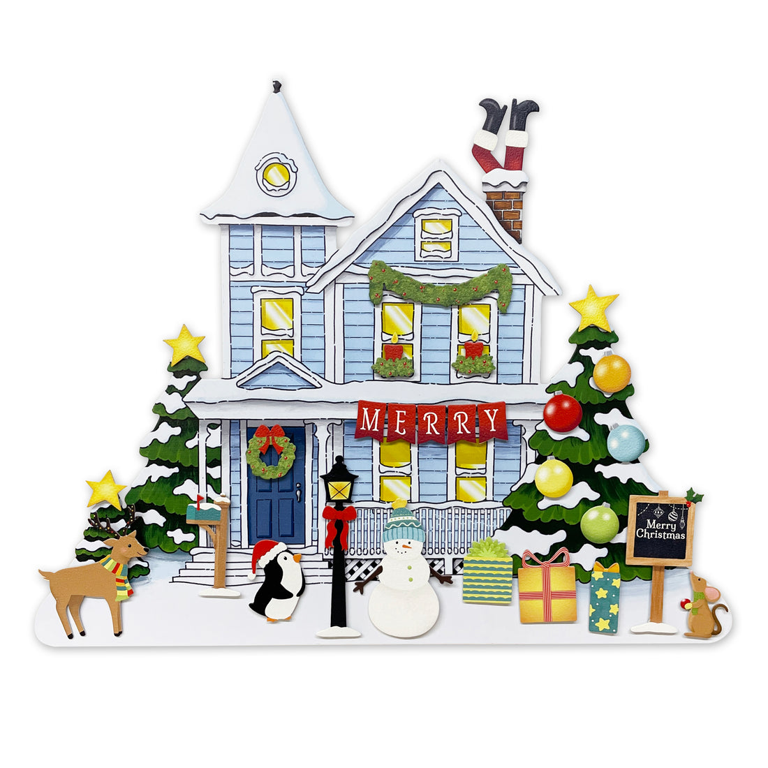 Countdown to Christmas Advent Calendar - S/25 Magnets & Blue Winter House
