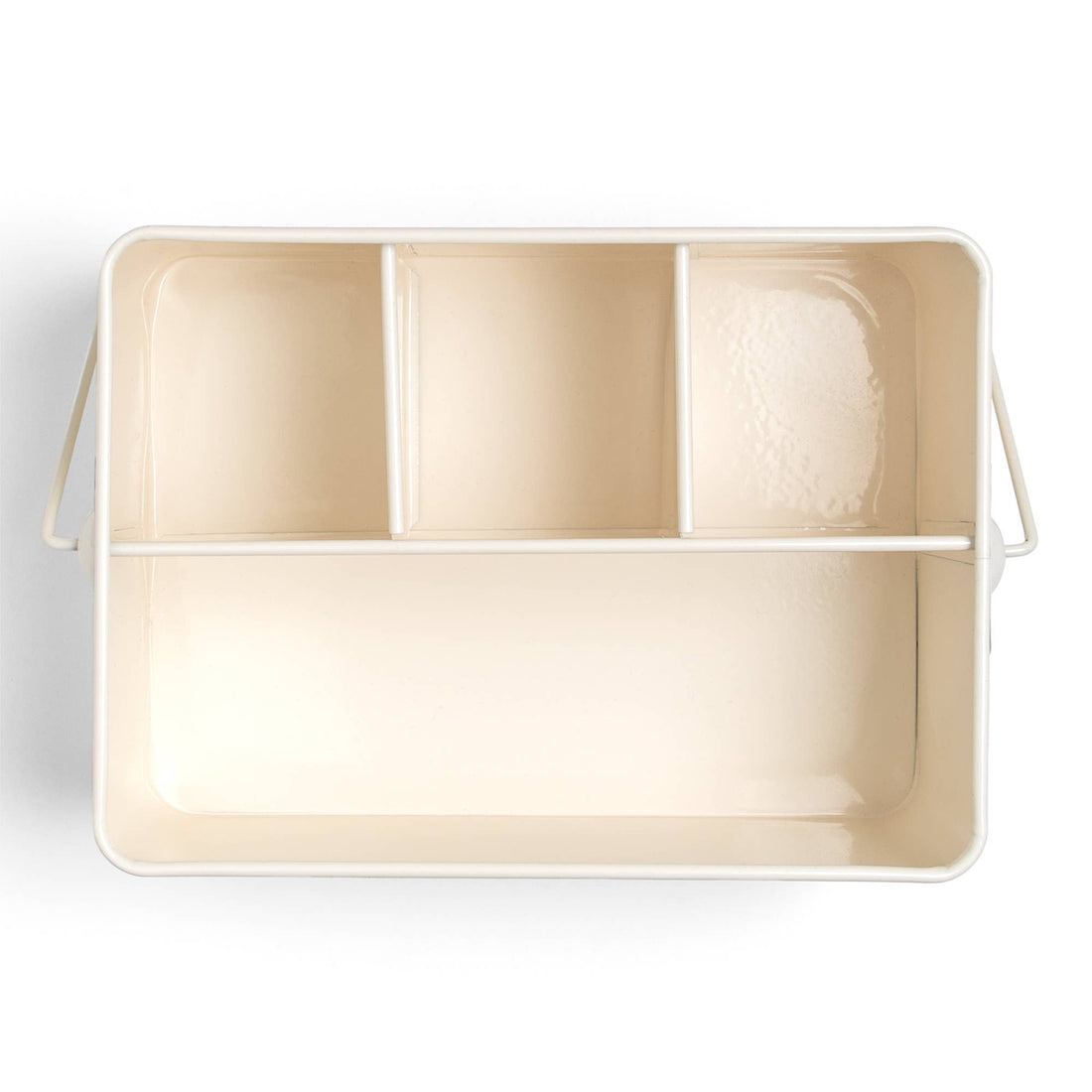 Beige Gingham Tin Utensil Caddy