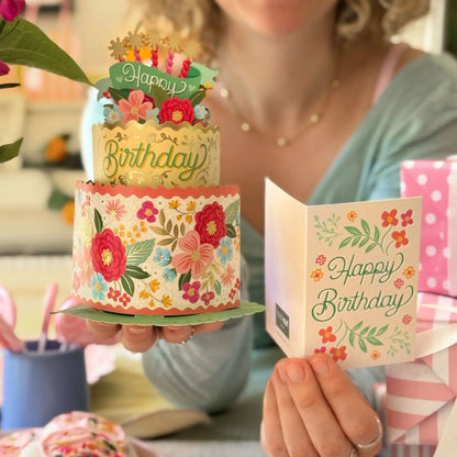 Mini Blooming Birthday Cake Pop-Up Card