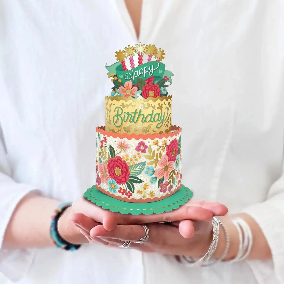 Mini Blooming Birthday Cake Pop-Up Card