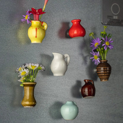 Miniature Flower Pot Vase Magnets