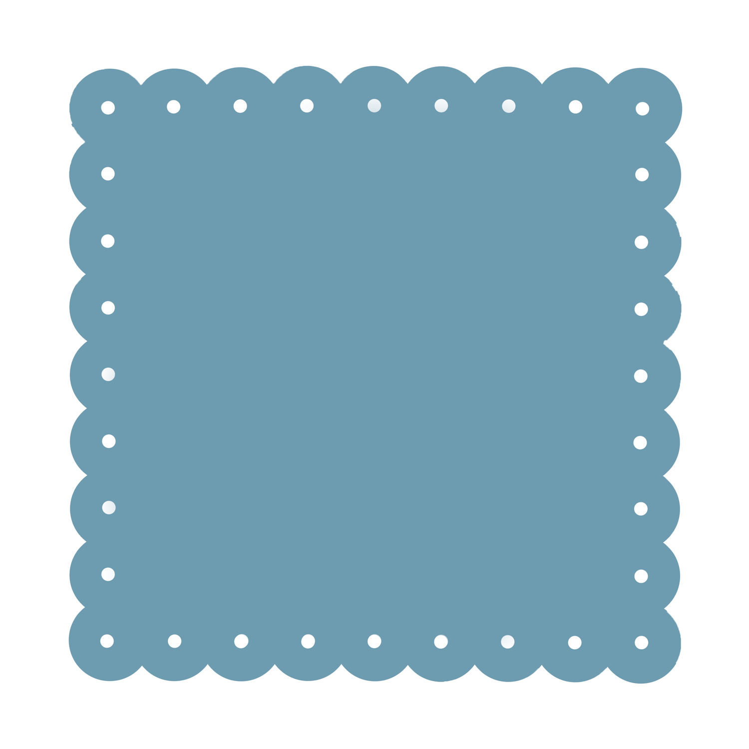 Scalloped Memo Board 18.5" - Aqua