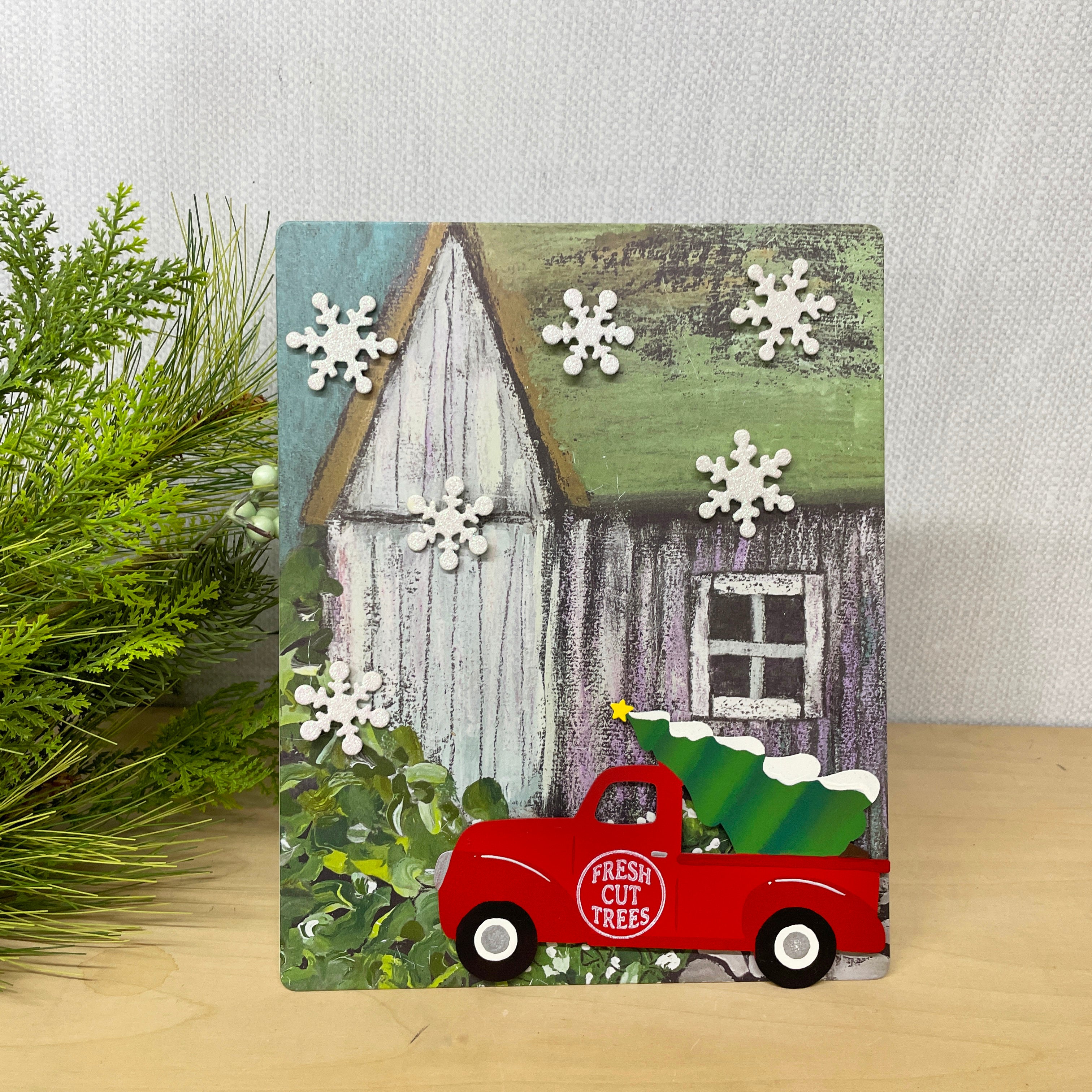 Holiday Truck w/ Tree Magnet