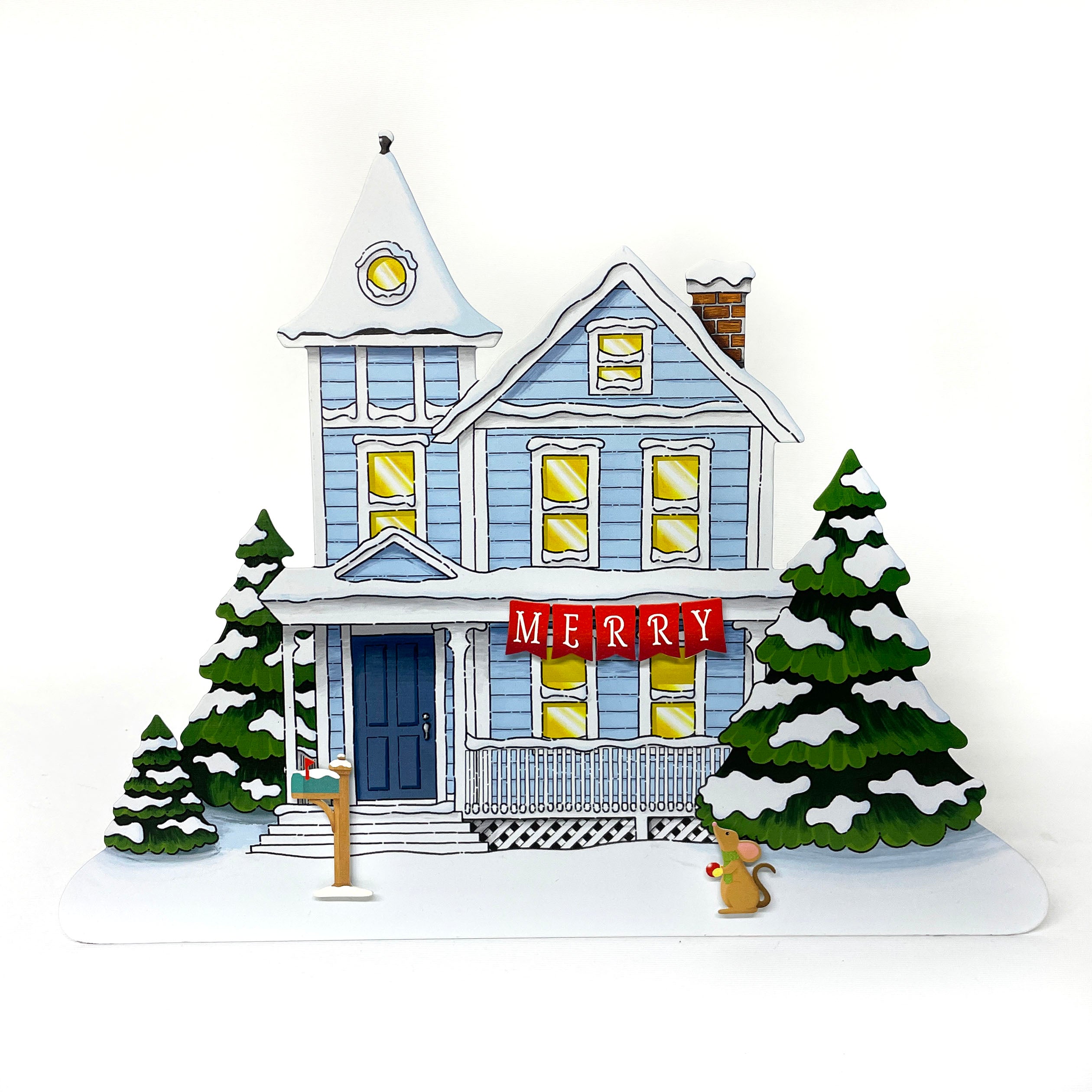 Countdown to Christmas Advent Calendar - S/25 Magnets &amp; Blue Winter House