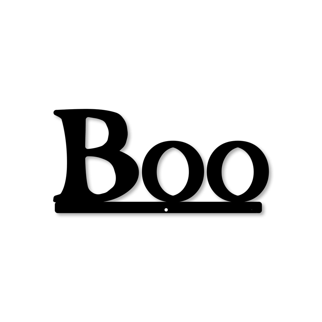 Magnetisches Wort „Boo“ mit Holzsockel