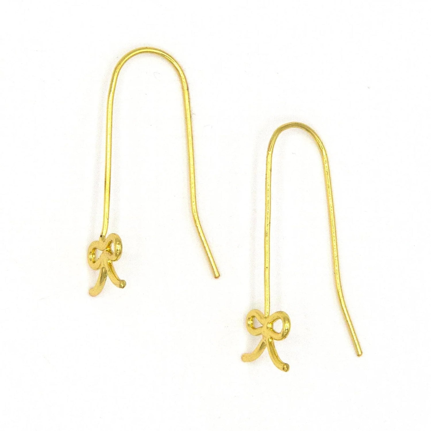 Bow Drop Earrings - Gold