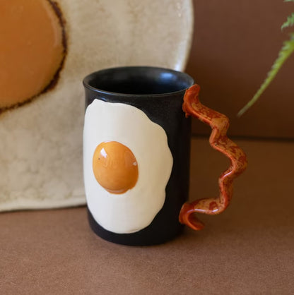 Ceramic Bacon and Eggs Mug