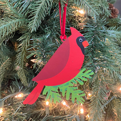 Cardinal on Branch Ornament