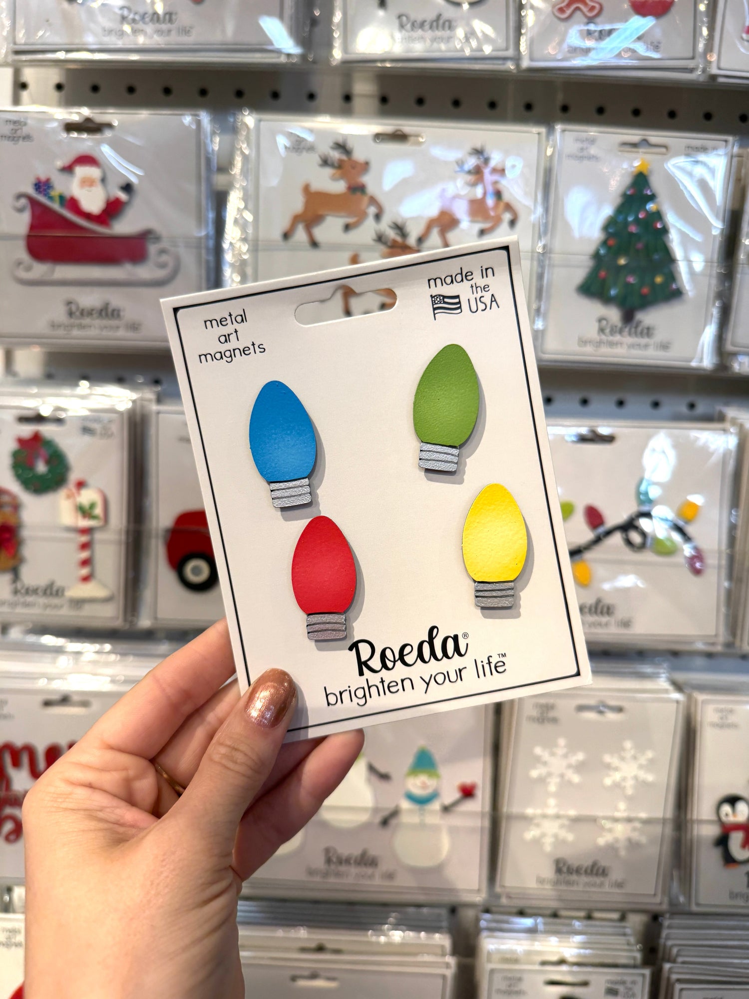 Christimas Lightbulb Magnets S/4