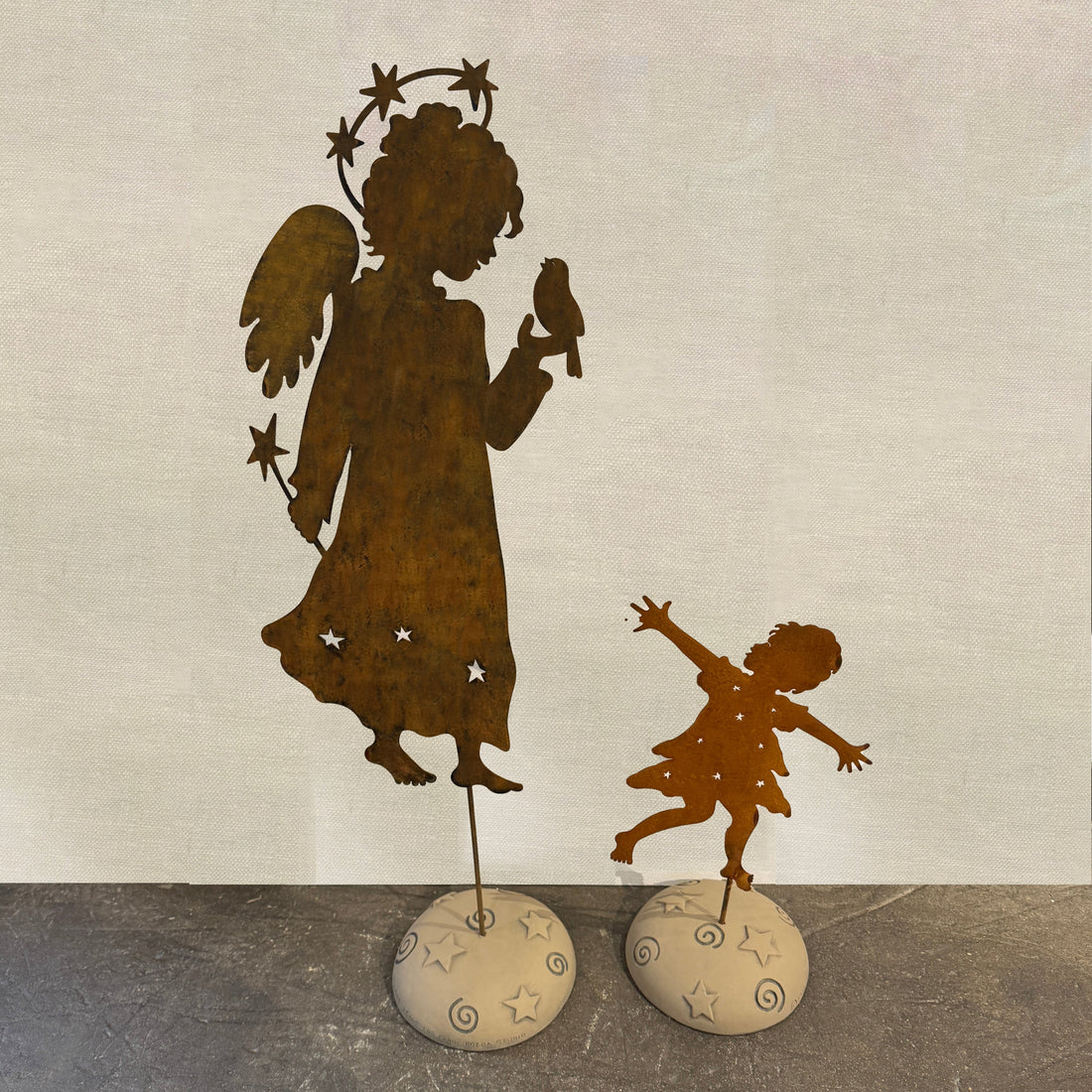 Stars &amp; Swirls Concrete Garden Stake Base