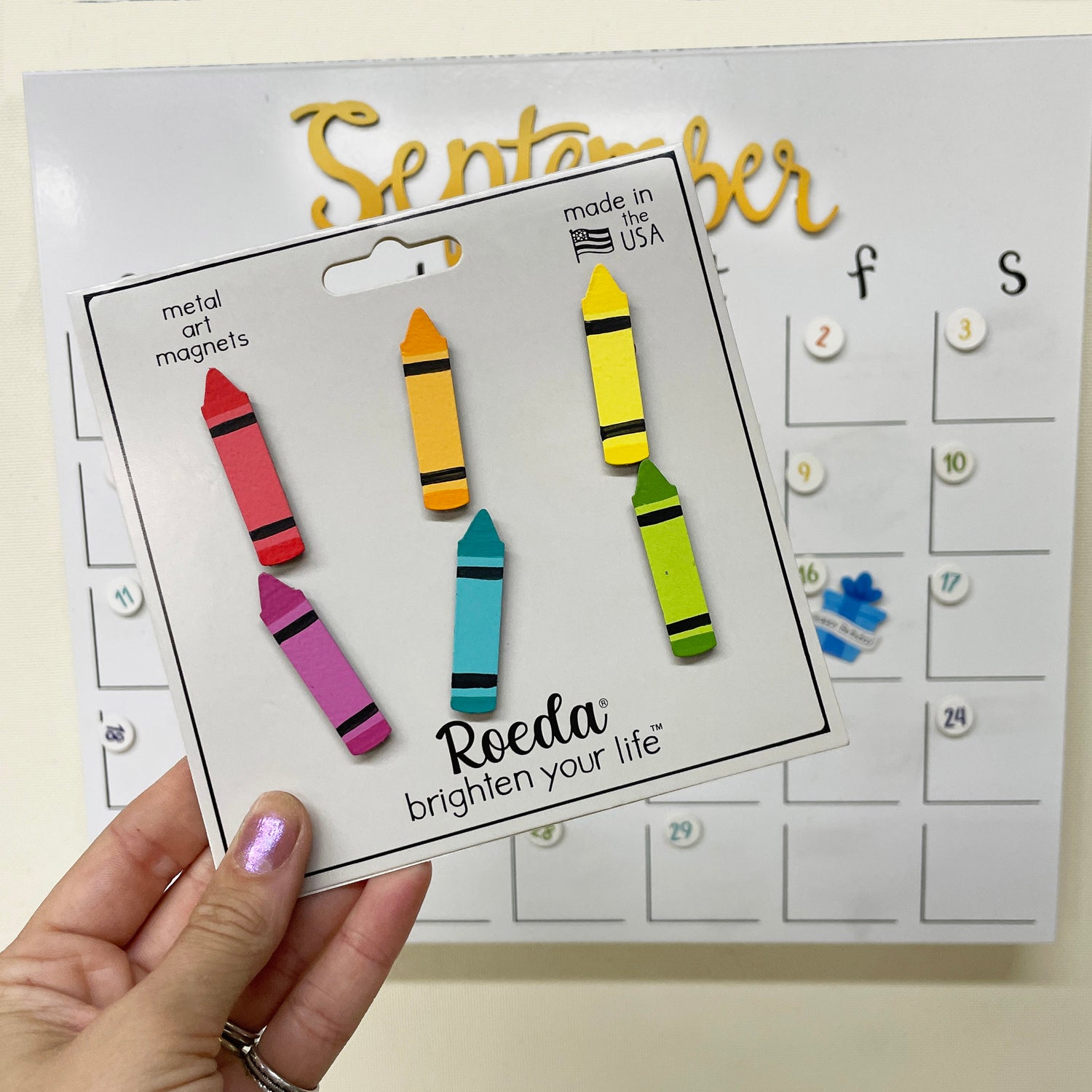 Rainbow Crayon Magnets S/6