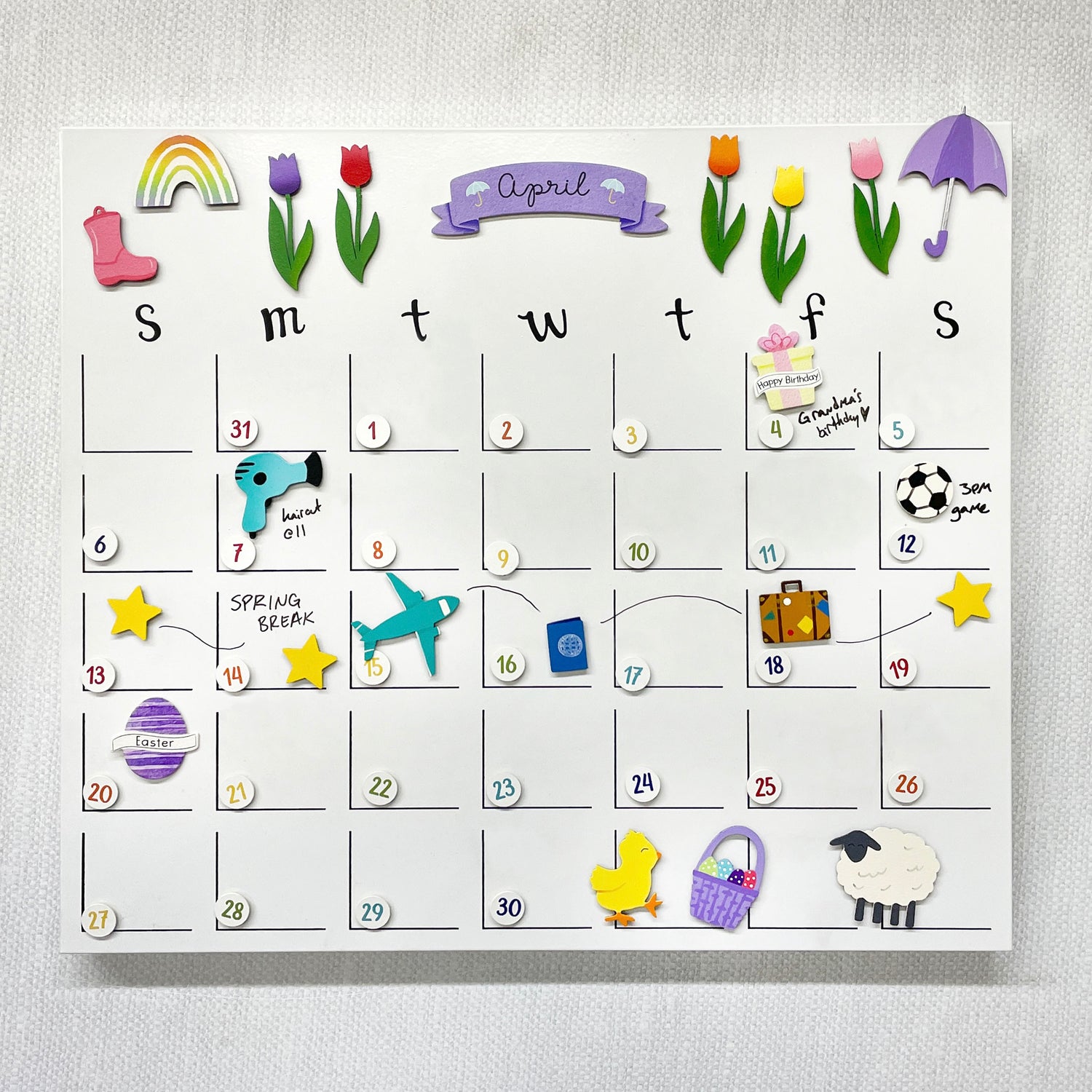 Dry Erase Magnetic Calendar - 15&quot;h x 17&quot;w