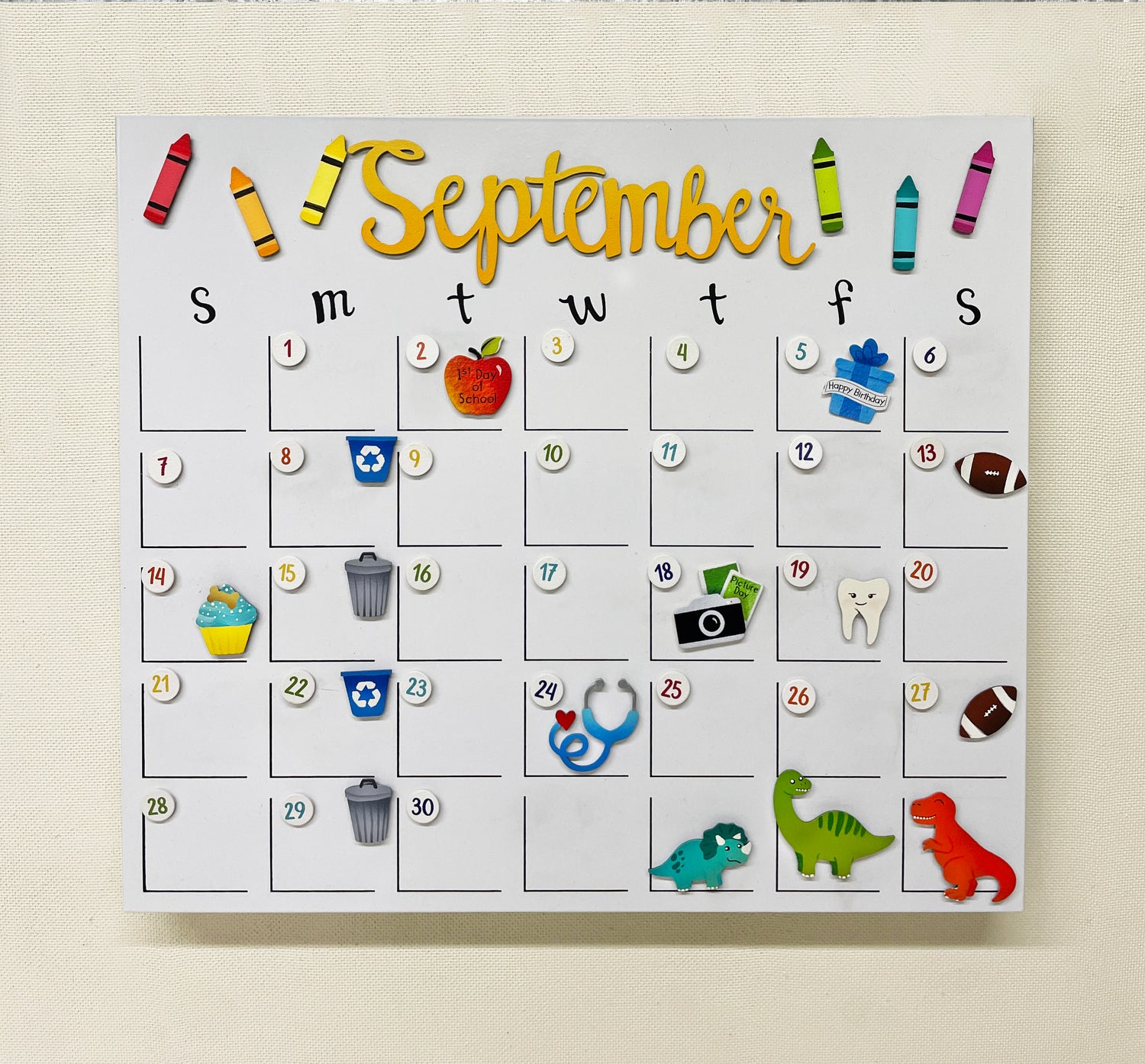 Rainbow Crayon Magnets S/6