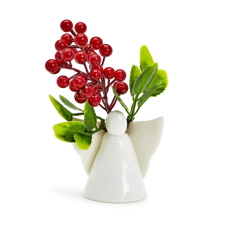 Porcelain Angel Sculpture - Vase/Candleholder in Gift Box