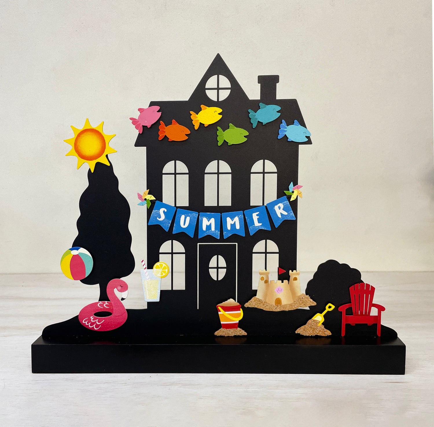 &quot;Summer&quot; Banner w/ Pinwheels Magnet (6.5&quot;w)