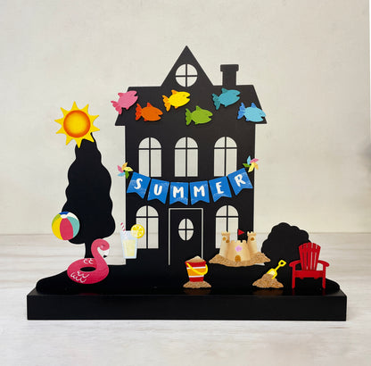 &quot;Summer&quot; Banner w/ Pinwheels Magnet (6.5&quot;w)